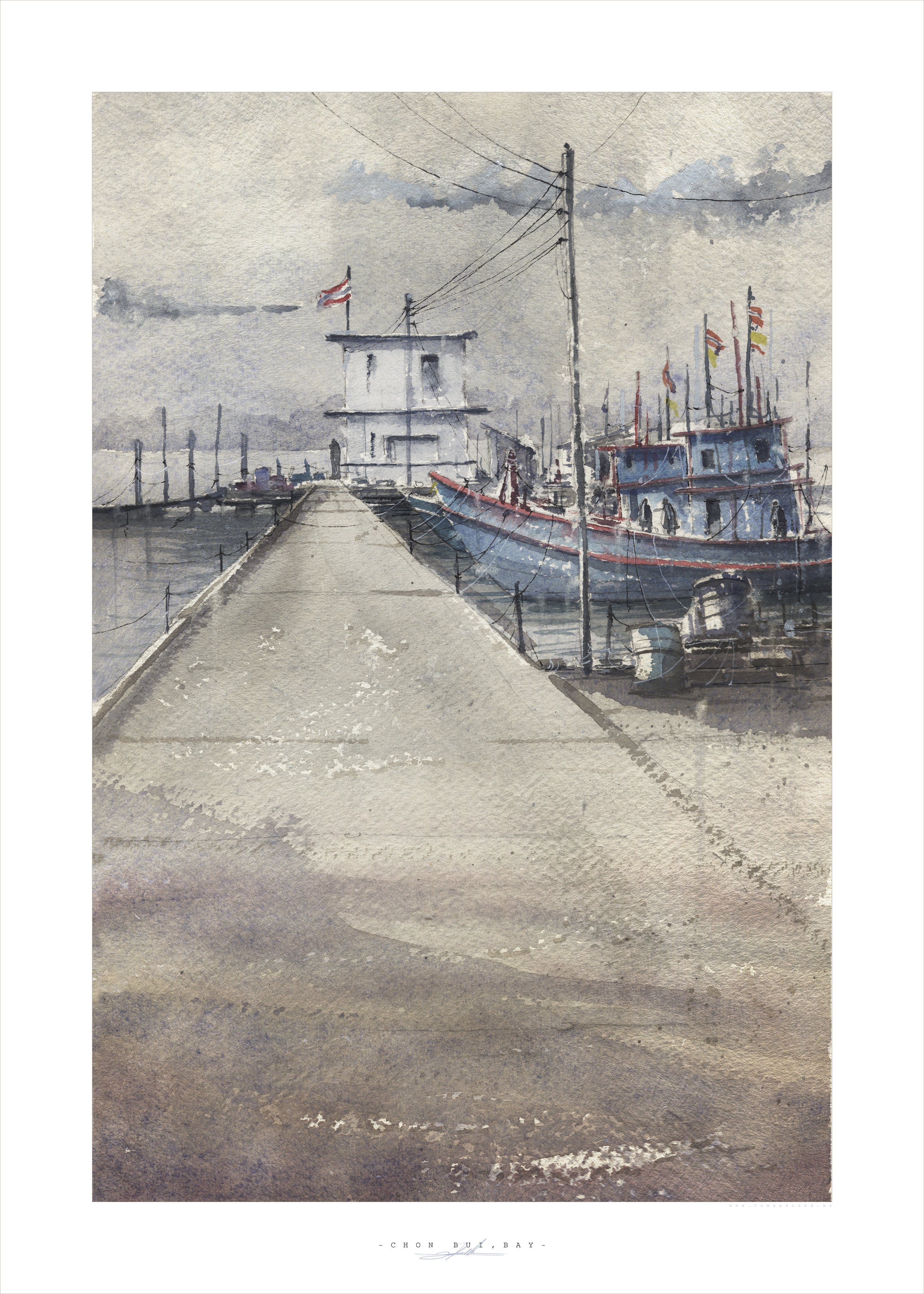 CHON BURI BAY | 50x70cm | Giclée print