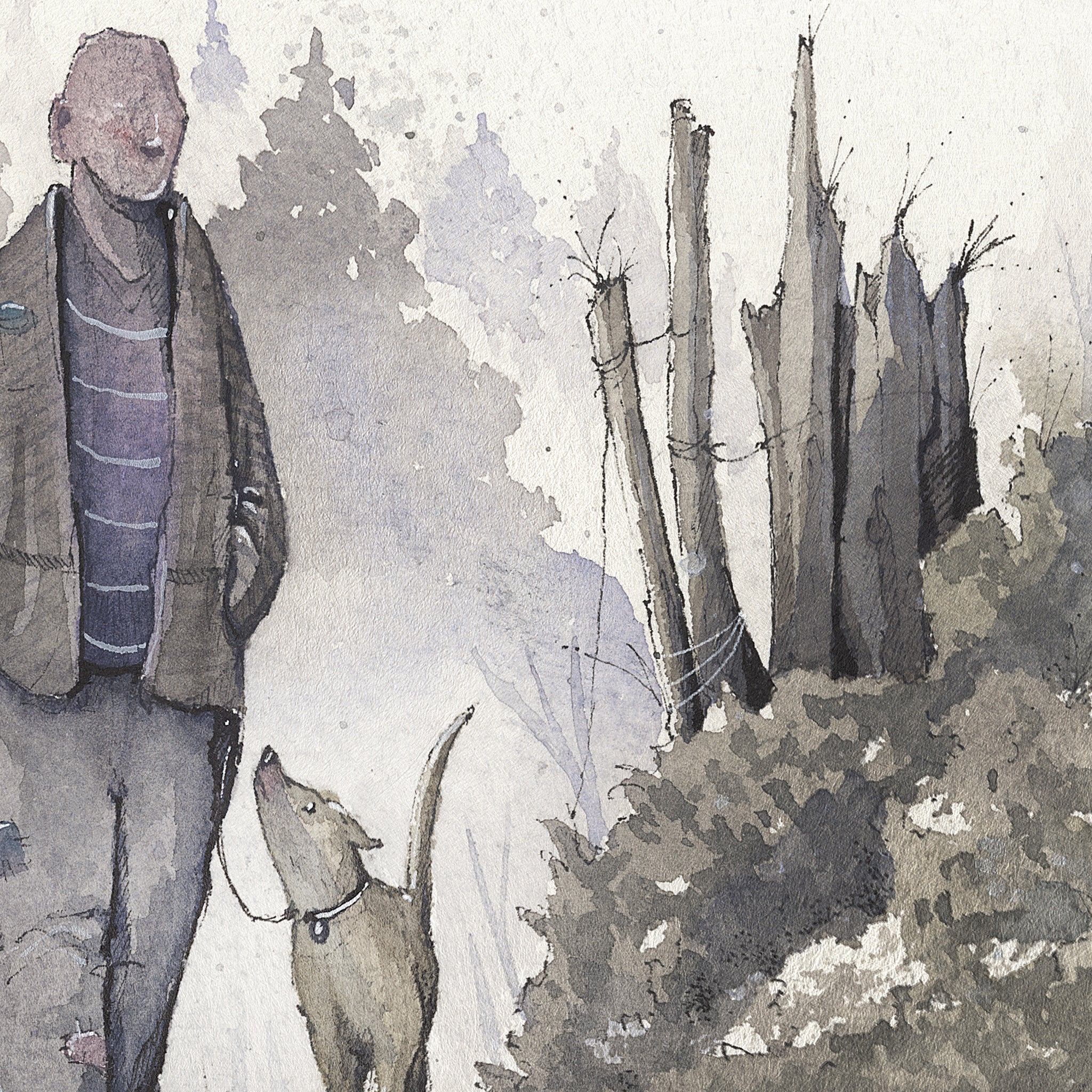 Stroll with dog  | 50x70 cm / 20x28″ | Fine art print