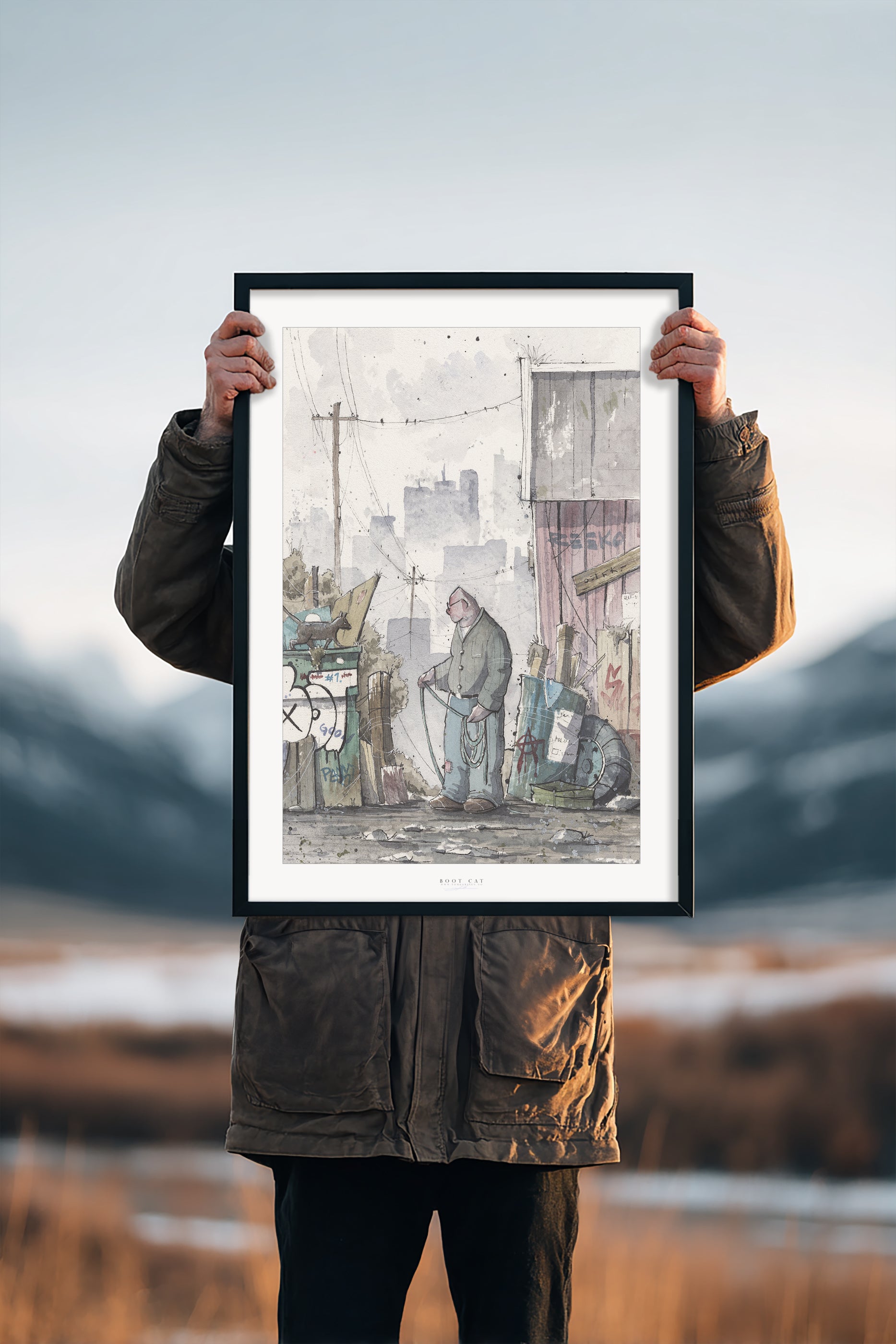 Boot cat | Fine Art Print | 50x70 - 30x40