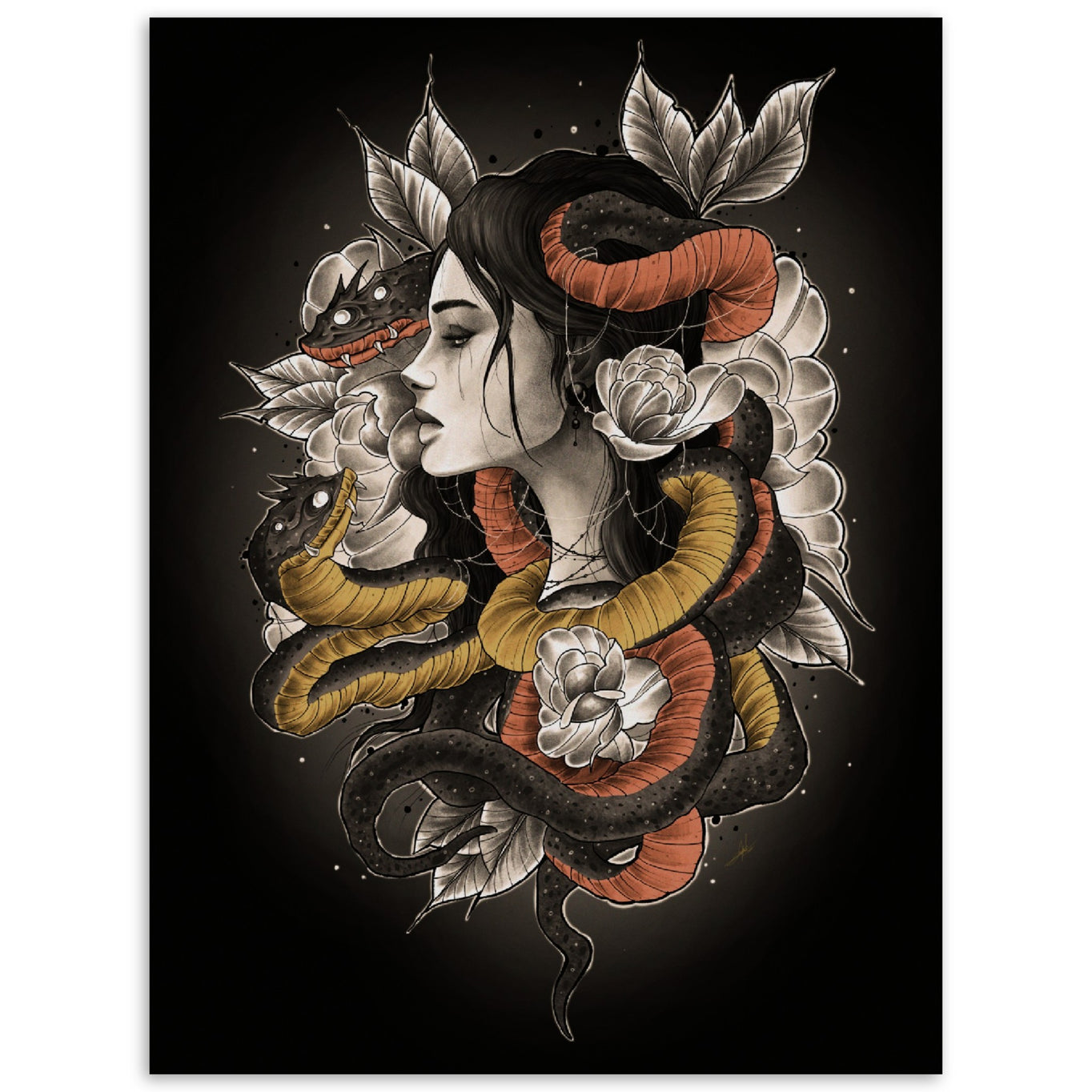 Snakes & beauty | Foam board print
