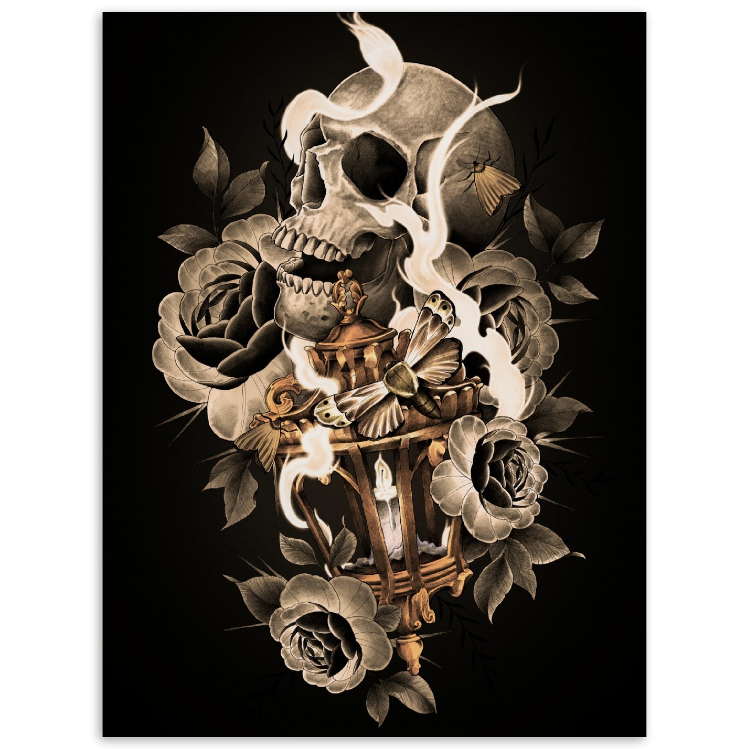 Skull and Lantern | Foam board print