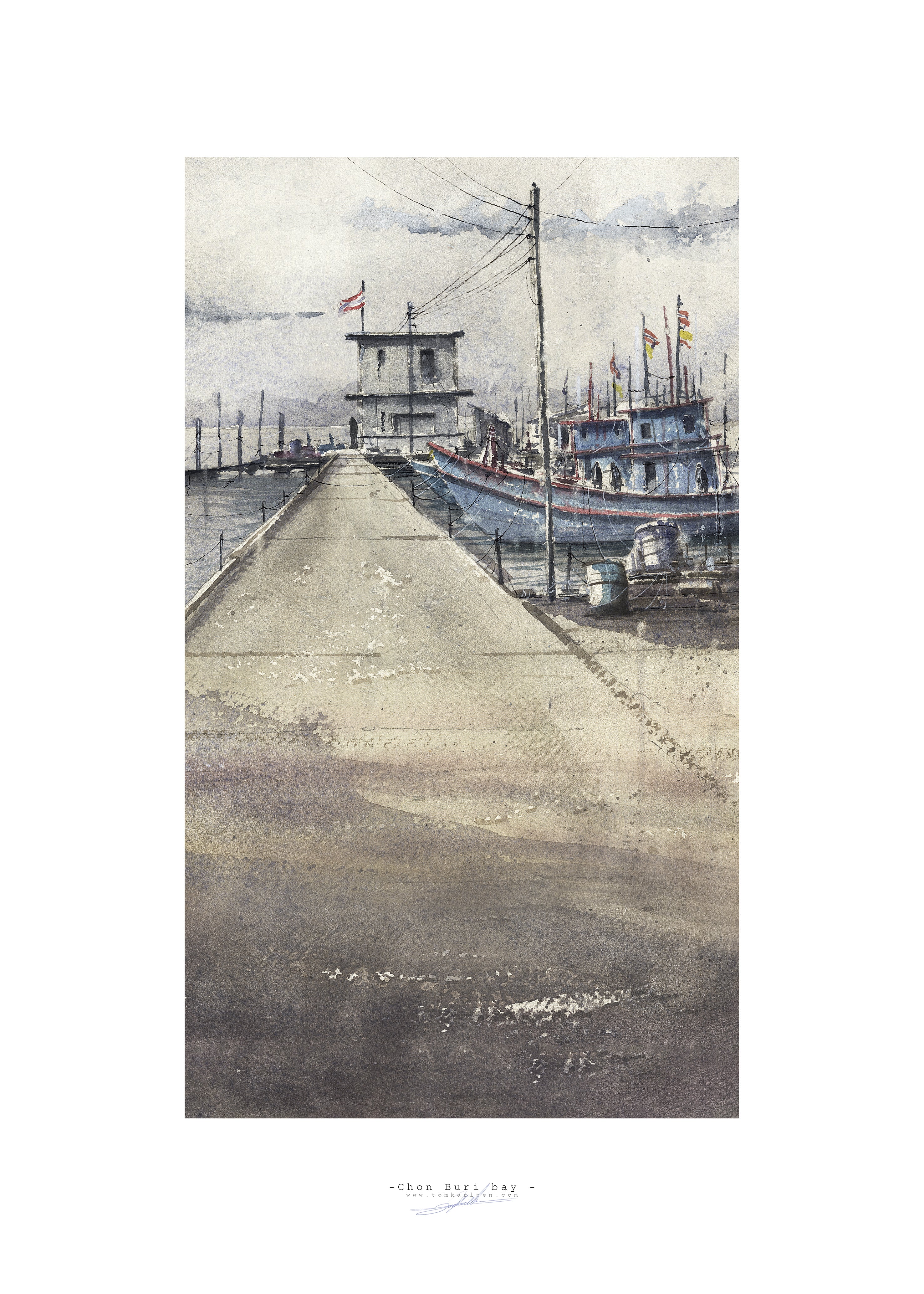 Chon Buri bay  | 50x70 cm / 20x28″ | Fine art print